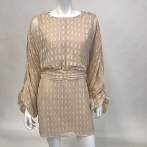 HOUSE OF HARLOW 1960.  Dress,Silky Jacquard Champagne, Brand New, w/tag SIZE  M.